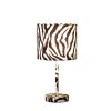 Fabric Wrapped Table Lamp with Animal Print, White and Black