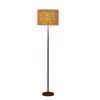 Fabric Wrapped Floor Lamp with Dotted Animal Print, Brown and Black