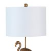 Polyresin Standing Flamingo Design Table Lamp with Round Base, Gold