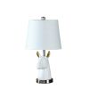 Metal Table Lamp with Llama Animal Head, White