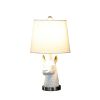 Metal Table Lamp with Llama Animal Head, White