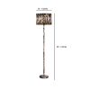 Fabric Wrapped Floor Lamp with Animal Print, Yellow and Black