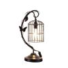 Arc Design Metal Table Lamp with Birdcage Shade, Black