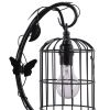 Arc Design Metal Table Lamp with Birdcage Shade, Black