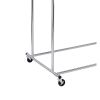 Dual Bar Tubular Metal Frame Garment Rack with Casters, Chrome