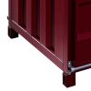Container Style Coffee Table with Sliding Doors, Red