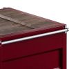 Container Style Coffee Table with Sliding Doors, Red