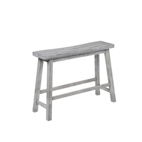 Saddle Design Wooden Bench with Grain Details, Gray
