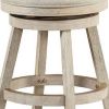 Wooden Swivel Counter Stool with Round Fabric Seat, Gray