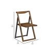 Curved Trim Panel Back Foldable Chair, Set of 2, Brown