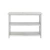 2 Shelf Wooden Entryway Table with X Shaped Accent, White