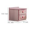 2 Drawer Wooden Nightstand with Heart Knob Pulls, Pink