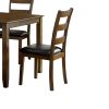 5 Piece Dining Table Set with Leatherette Seating, Brown