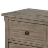 2 Drawer Wooden Nightstand with Round Knobs, Gray