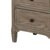 2 Drawer Wooden Nightstand with Round Knobs, Gray