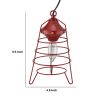 Lantern Table Lamp with Open Metal Frame, Red