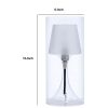 Hurricane Table Lamp with Frosted Glass Shade, Clear