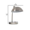 Desk Lamp with Adjustable Head and USB Port, Brushed Nickel