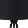 Table Lamp with Tripod Metal Base, Black and Gold