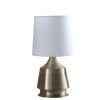 Table Lamp with Metal Bottle Shape Base, Antique Brass