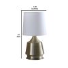 Table Lamp with Metal Bottle Shape Base, Antique Brass