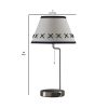 Table Lamp with Wireless Charging and USB Port, Silver