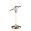 Table Lamp with Metal Base and Glass Globe Shade, Gold