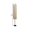 Floor Lamp with Linear Metal Base and Column Shade, Black