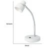 Table Lamp with Adjustable Goose Neck and Shade, White