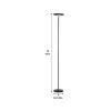 Floor Lamp with Adjustable Torchiere Head and Sleek Metal Body, Black