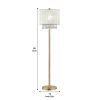 Floor Lamp with Hanging Crystal Accents, White and Gold