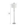 Floor Lamp with Metal Frame and Crystal Accent, White