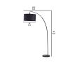 Floor Lamp with Curved Metal Frame and Drum Shade, Black