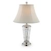 Table Lamp with Semi Fluted Glass Base, Set of 2, Off White