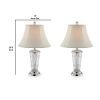 Table Lamp with Semi Fluted Glass Base, Set of 2, Off White