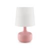 Table Lamp with Teardrop Metal Base and Fabric Shade, Pink