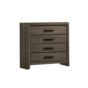 Chest with Black Rectangular Pulls, Gray