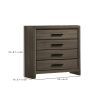 Chest with Black Rectangular Pulls, Gray