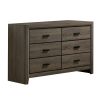 Dresser with Black Rectangular Pulls, Gray