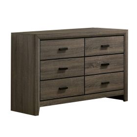 Dresser with Black Rectangular Pulls, Gray