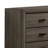 Dresser with Black Rectangular Pulls, Gray