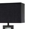 Table Lamp with Embedded Glass Panel, Black