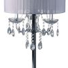 Table Lamp with Hanging Crystal Droplets, White