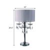 Table Lamp with Hanging Crystal Droplets, White