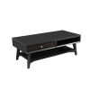 Coffee Table with 1 Drawer and Open Shelf, Black