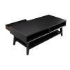Coffee Table with 1 Drawer and Open Shelf, Black