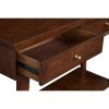 Console Table with 2 Drawers and Angled Legs, Walnut Brown