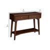 Console Table with 2 Drawers and Angled Legs, Walnut Brown