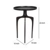 22 Inch Metal Round Accent Table, Three Curved Legs, Antique Brown