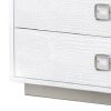 Hart 32 Inch Modern Nightstand, 2 Drawers, Textured Lacquer Finish, White